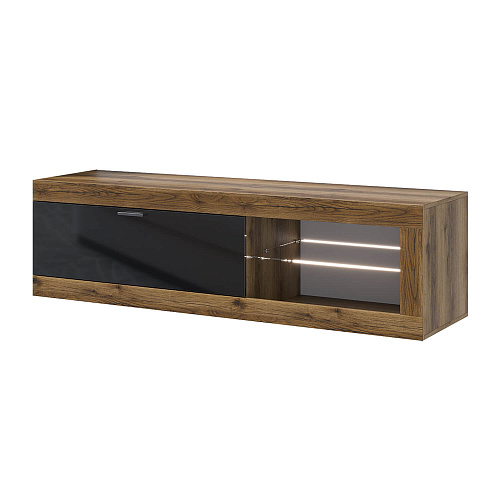 Гостиная ПРАГА №2 Дуб делано/Черный глянец