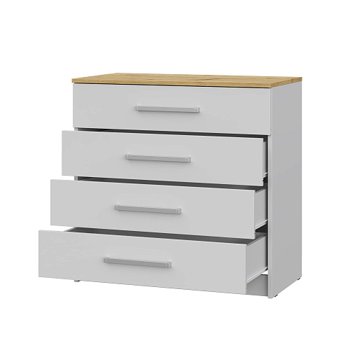 Комод с 4-я ящиками НК Бланка Белый/дуб Артизан