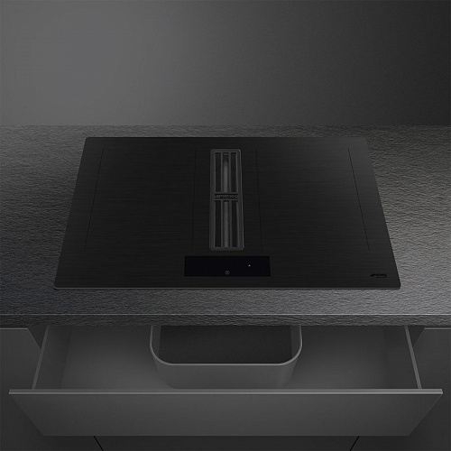 Варочная поверхность со встроенной вытяжкой Smeg HOBD382MB2