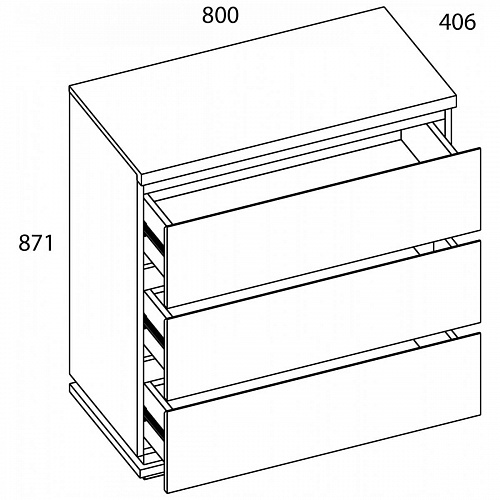 Комод LIMA 3S Персидский жемчуг/Мадура