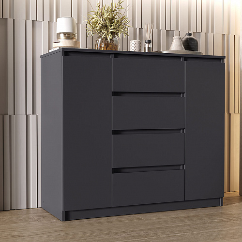 Комод ВЕГА Люкс 2Д-4Я Графит