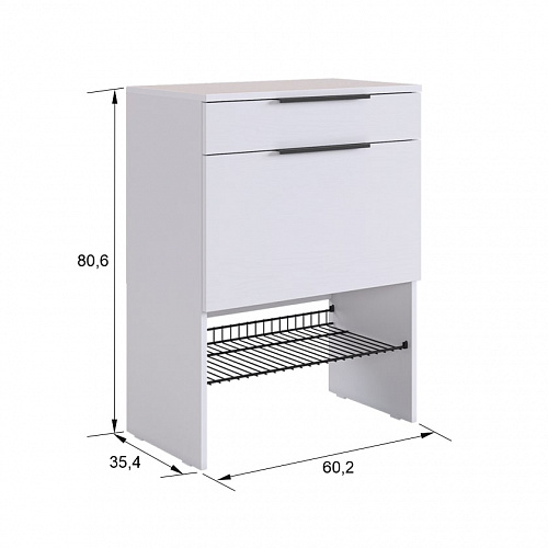 Обувница Баско графит/дуб крафт золотой