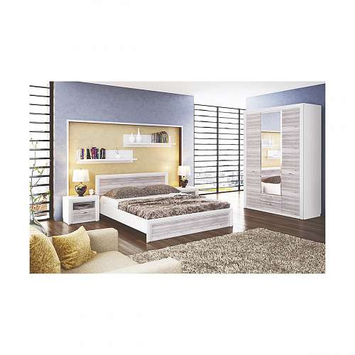 Кровать с подъемным механизмом OLIVIA 140 Вудлайн крем/дуб анкона