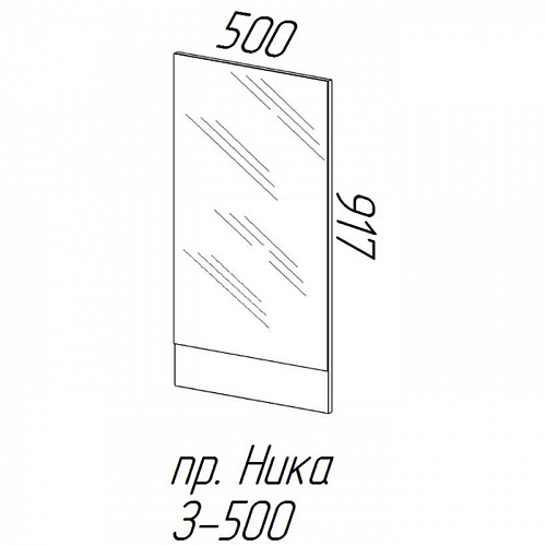 Зеркало (з500) НИКА Белый гладкий