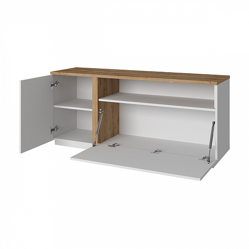 Тумба MATEO RTV 2DN Белый/Дуб наварра