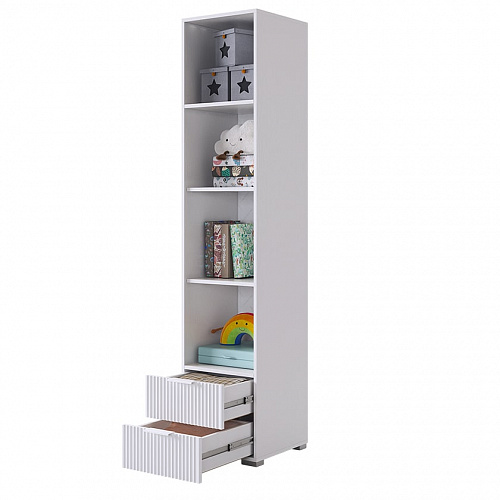 Шкаф однодверный Зефир 107.03 белое дерево/белый муар/белый (эмаль)