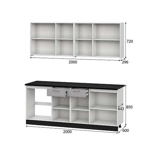 Кухня Адель 2,0 Белый/Нео/Черный