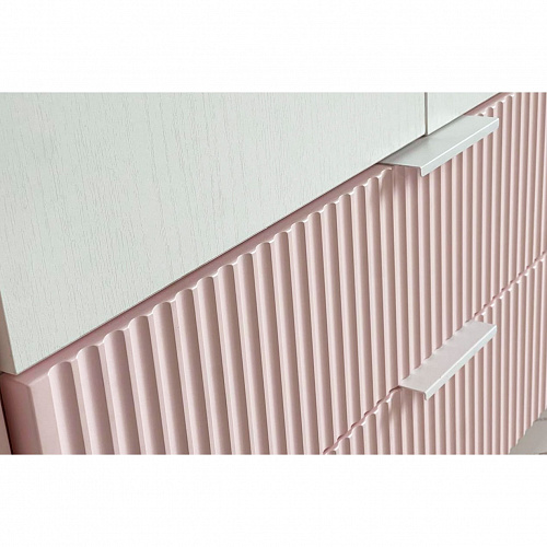 Шкаф двухдверный Зефир 108.01 белое дерево/пудра розовая (эмаль)