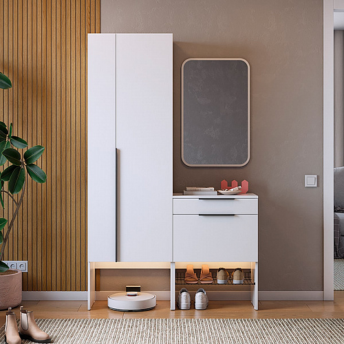 Прихожая Баско К8 белое дерево/черный