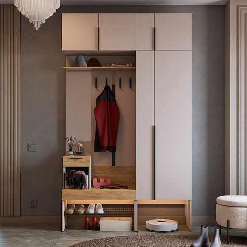 Прихожая Баско К6 кашемир/дуб крафт золотой