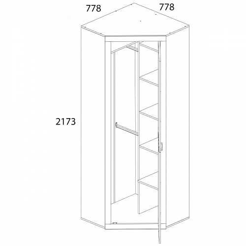 Шкаф угловой  L-P OSKAR дуб Санремо
