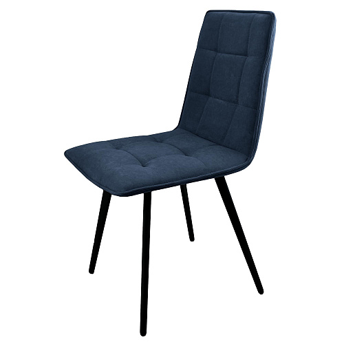 Стул Рица Лофт черный муар/Катания Дарк Блю