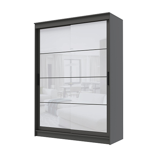 Шкаф-купе ГРАНД 1 1,6 Графит/Лакобель белый