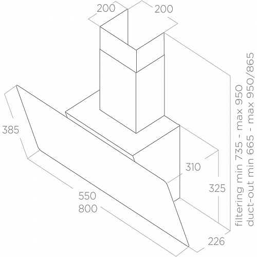Вытяжка ELICA JUST DRY BL/A/80-PRF0196641