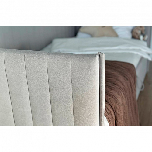 Кровать с подъемным механизмом Твикс (Софа) 90х200 галька (велюр)