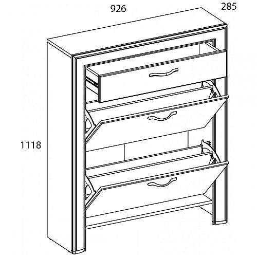 Обувница 2D1S OLIVIA Вудлайн крем/дуб анкона