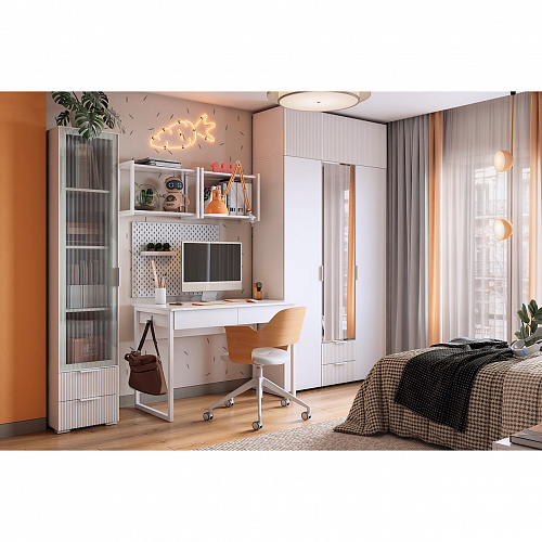 Шкаф трехдверный Зефир 109.02 белое дерево/белый (эмаль)