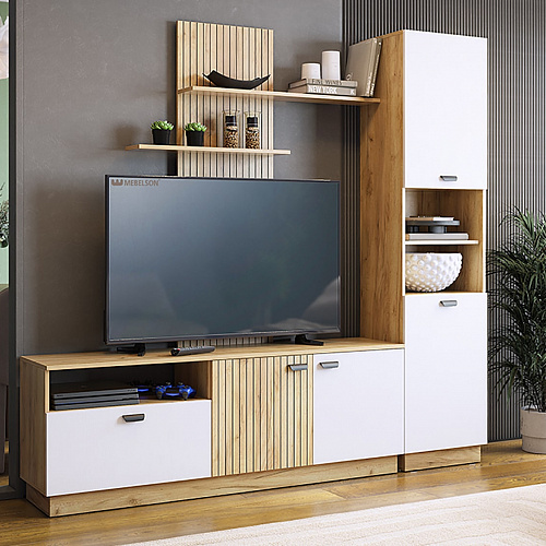 Гостиная Моди К1 дуб крафт золотой/белое дерево