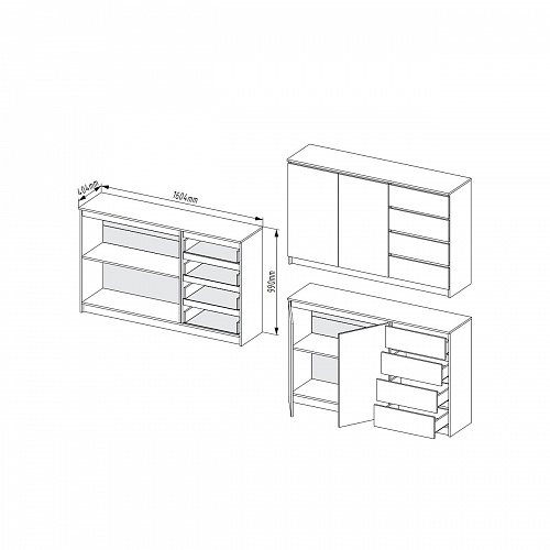 Комод Мори 1600 Белый