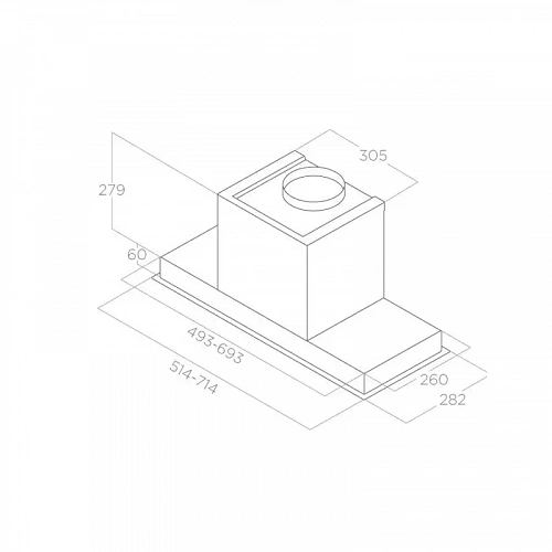 Встраиваемая вытяжка ELICA HIDDEN 2.0 BL MAT/A/72-PRF0197747