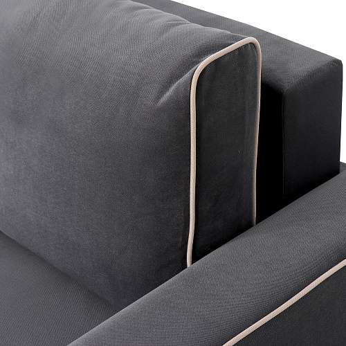 Угловой диван Некст Альба темно-серый/бежевый