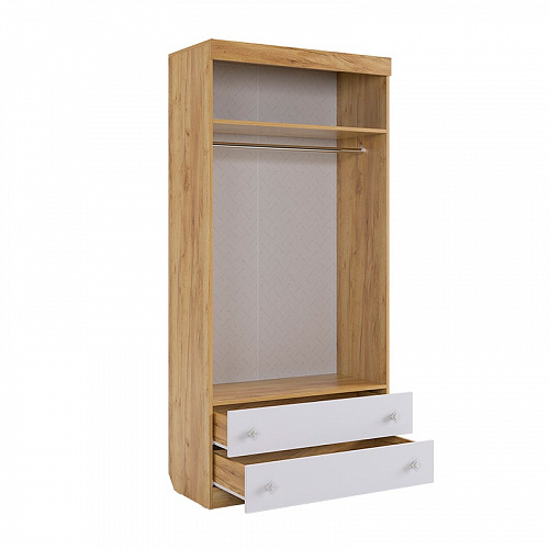 Шкаф двухдверный Форсаж дуб крафт золотой/белый