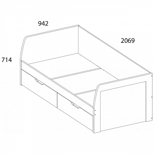 Кровать детская TAURUS 90-2 Белый/Дуб вотан