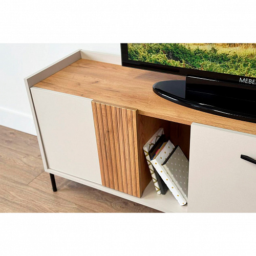 Тумба ТВ 2 Доминика кашемир/дуб крафт золотой