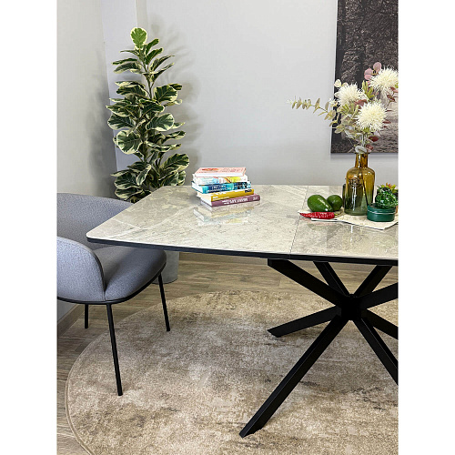 Стол обеденный Kenner BR1400 черный/керамика ITALIAN MIDDLE GRAY
