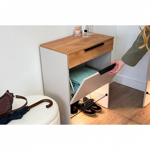 Обувница Баско кашемир/дуб крафт золотой