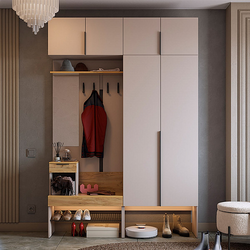 Прихожая Баско К5 кашемир/дуб крафт золотой