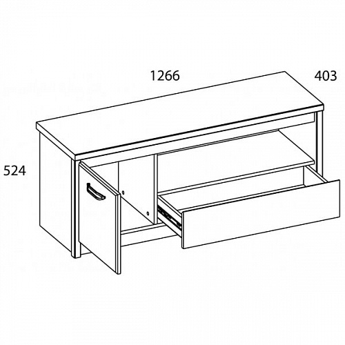 Тумба RTV 1D1SN JAZZ Каштан найроби/Оникс