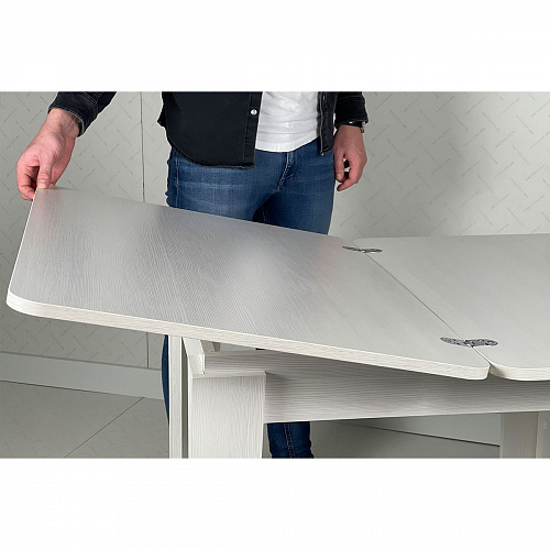 Стол обеденный раскладной Фантазия белый рамух