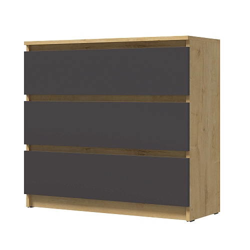 Комод ВЕГА 3Я Дуб Вотан/Графит