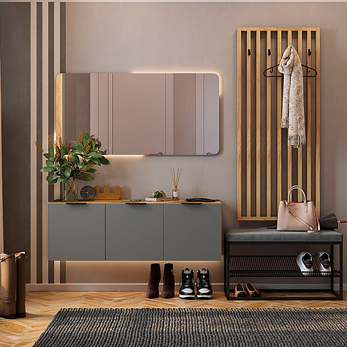 Вешалка Бери дуб крафт золотой