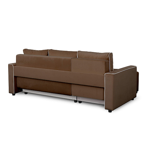 Угловой диван Некст Мора темно-коричневый/бежевый