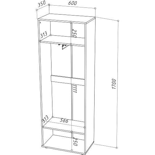 Шкаф НК AMAZON Кашемир/Каштан