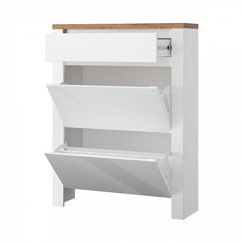 Обувница TAURUS 2D1S Белый/Дуб вотан