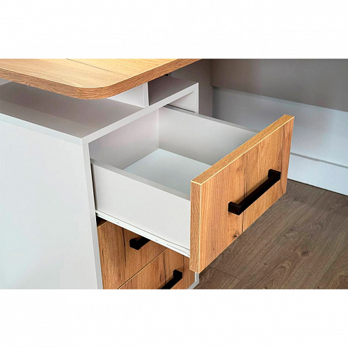 Стол компьютерный Лайт-2 1200 угловой кашемир/дуб крафт золотой