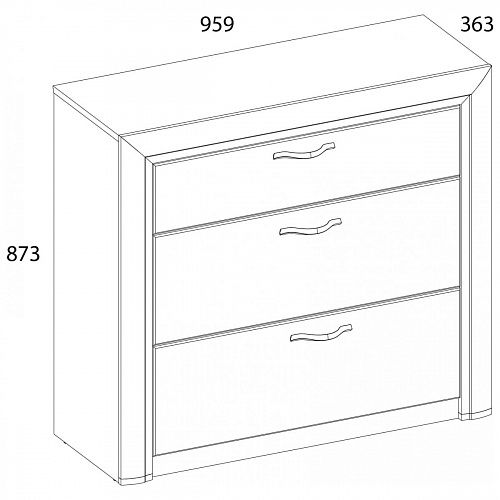 Комод 3S OLIVIA Вудлайн крем/дуб анкона