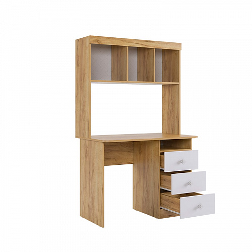 Стол компьютерный Форсаж дуб крафт золотой/белый