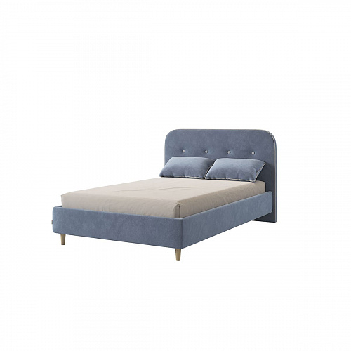 Кровать односпальная Лео 120х200 топаз/галька (велюр)