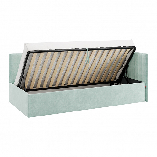 Кровать с подъемным механизмом Твикс (Тахта) 90х200 мята (велюр)