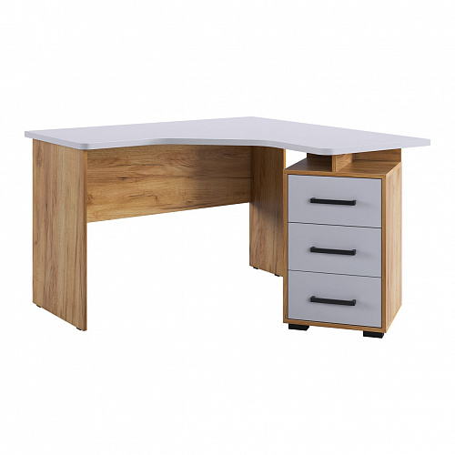 Стол компьютерный Лайт-2 1200 угловой дуб крафт золотой/белый