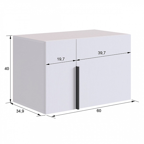 Антресоль двухдверная L600 Баско графит