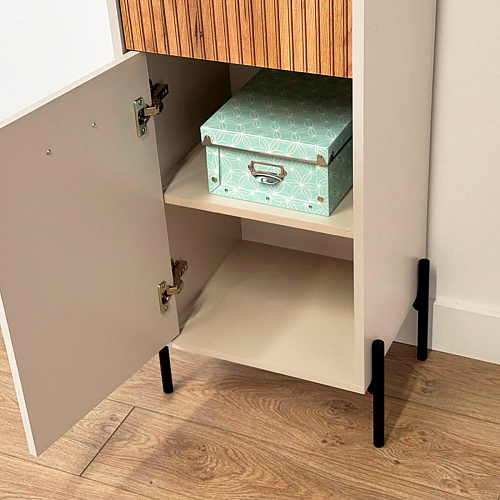 Стеллаж Доминика кашемир/дуб крафт золотой