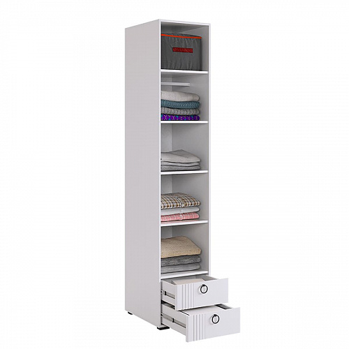 Шкаф однодверный Ева 101.01 белое дерево/белый матовый