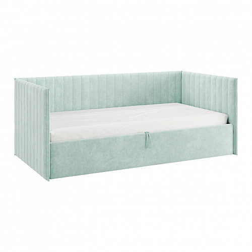 Кровать с подъемным механизмом Твикс (Софа) 90х200 мята (велюр)