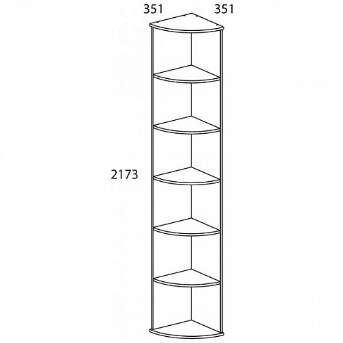 Шкаф открытый угловой OSKAR дуб Санремо