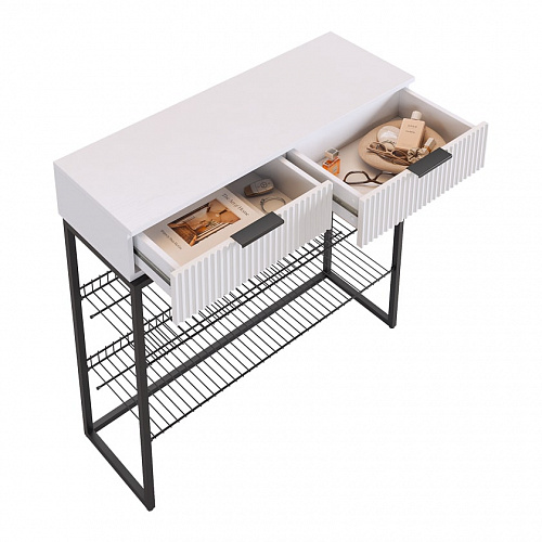 Обувница Классная 1 белое дерево/черный муар